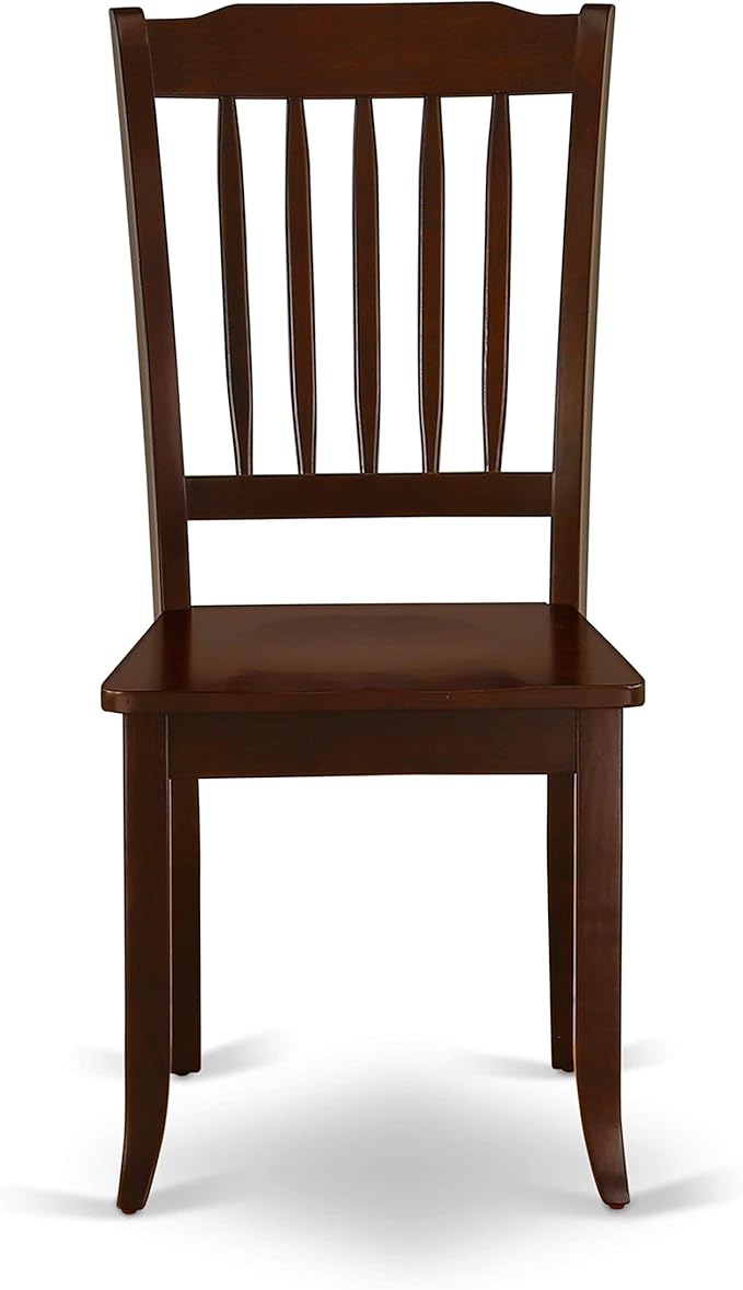 East West Furniture DODA7-MAH-W 7 Piece Kitchen Table & Chairs Set Consist of a Rectangle Dining Room Table with Butterfly Leaf and 6 Solid Wood Seat Chairs, 42x78 Inch, Mahogany