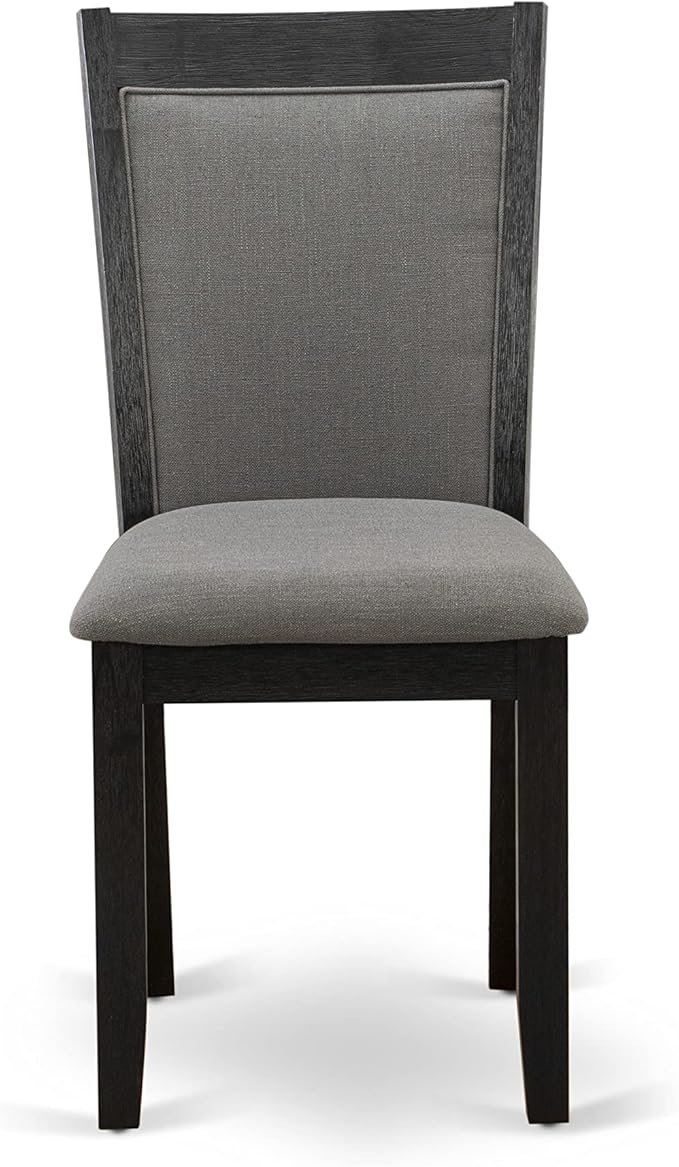 East West Furniture X627MZ650-5 5 Piece Dinette Set Includes a Rectangle Dining Room Table with X-Legs and 4 Dark Gotham Grey Linen Fabric Upholstered Chairs, 40x72 Inch, Multi-Color