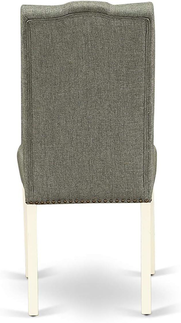 East West Furniture X027EL207-5 5 Piece Dining Room Furniture Set Includes a Rectangle Dining Table with X-Legs and 4 Gray Linen Fabric Upholstered Chairs, 40x72 Inch, Multi-Color