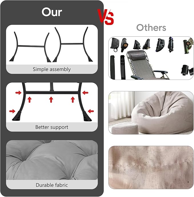 Lazy Chair with Folding Ottoman Modern Large Accent Chair,Contemporary Lounge Leisure Sofa Chair with Armrests Upholstered Sofa Armchair Reading Chair for Bedroom,Dorm&Office (Light Grey-f)