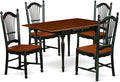 East West Furniture MZDO5-BCH-W 5 Piece Kitchen Table & Chairs Set Includes a Rectangle Dining Room Table with Dropleaf and 4 Dining Chairs, 36x54 Inch, Black & Cherry