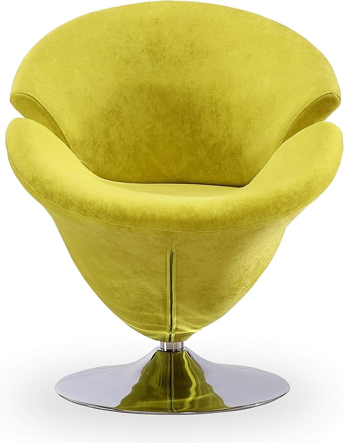 Manhattan Comfort Tulip Swivel Accent Chair Set of 5 with 360° Turn, Modern Flower Inspired Design, Soft Velvet Upholstery, Polished Chrome Base, No Assembly Required, 300 Lbs Capacity, Multi Color