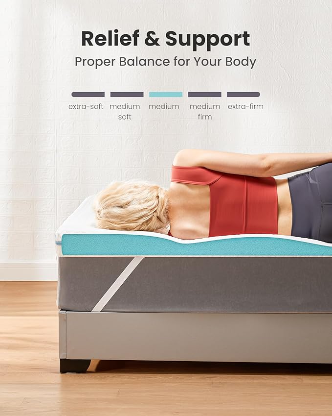 Dreamsmith Twin Mattress Topper - 3 Inch Cooling Gel Memory Foam Mattress Pad for Pressure Relief, Bed Topper with Removable Washable Soft Cover Non-Slip, CertiPUR-US & Oeko-Tex Certified