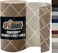 GORILLA GRIP powerGRIP Drawer Shelf and Cabinet Liner, Thick Strong Hold, Non-Adhesive Liners Protect Kitchen Cabinets and Cupboard, Bathroom Drawers, Easy Install, Breathable Mat, 20" x20', Beige