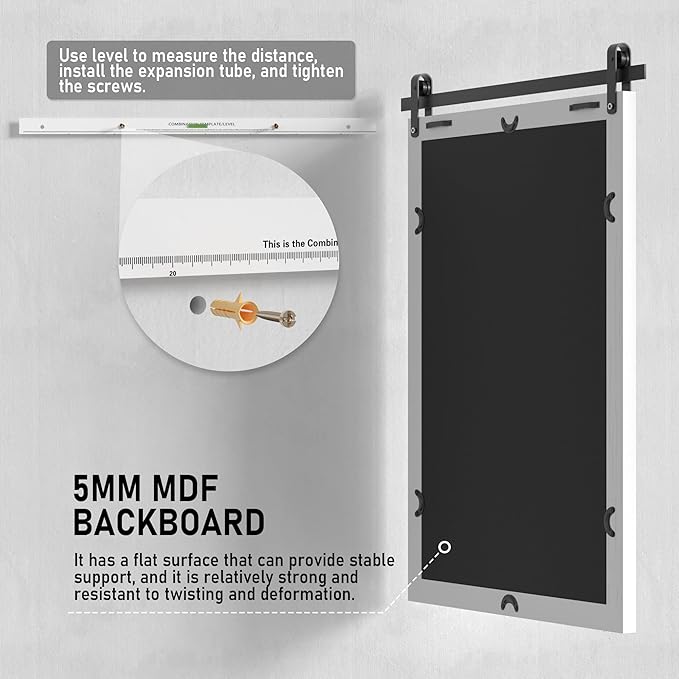 Farmhouse Bathroom Mirror, White Rustic Square Mirror for Wall Wood Framed Vanity Mirrors, Barn Door Style Decor Living Room Entryway Bedroom Mirrors, 24x36INCH (Hanging/Leaning)