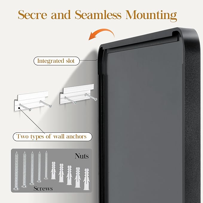 22×30 Black Bathroom Mirror, Rectangular Bathroom Vanity Mirror for Wall with Rounded Corners & Aluminum Alloy Frame, Tempered-Glass, Modern, Farmhouse, Horizontal/Vertical, Entryway, Bedroom