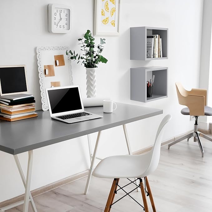 Kaboon Universal Tabletop 59.1"x23.62" Grey, Table Top for Sit Stand Desk, Reversible Melamine Top,Double Desks Home Office