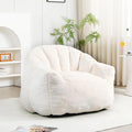 Furniliving Bean Bag Chair, Giant Bean Bag Chair Stuffed Floor Sofa for Adults Comfy Bean Bag Sofa with Back Support, Oversized Bean Bag Couch for Living Room Bedroom Dorm Office, Faux Leather, White