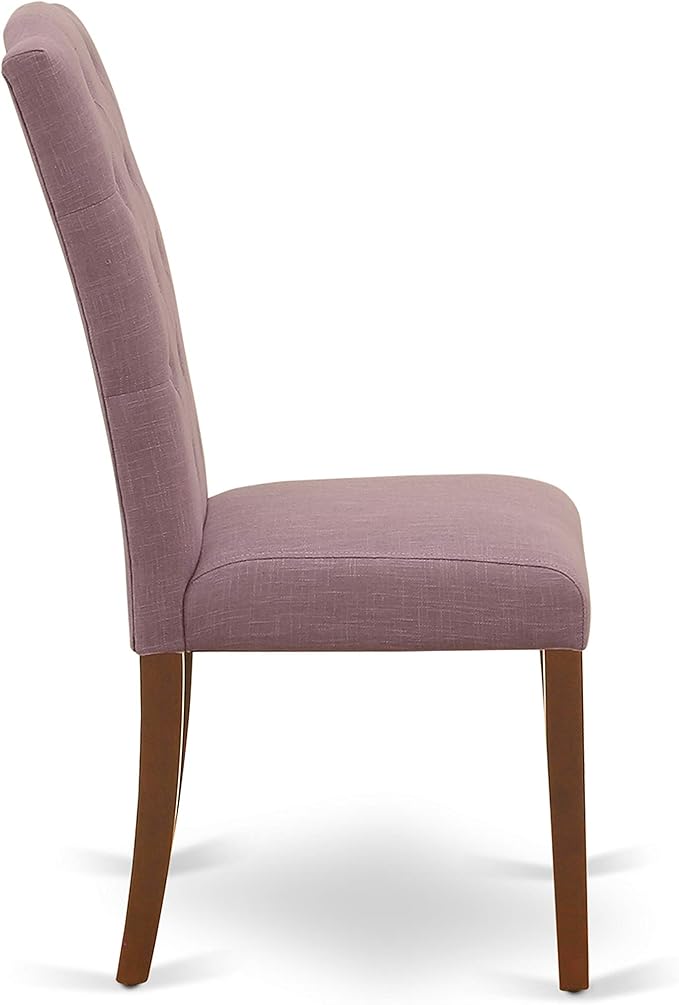 East West Furniture NOCE3-MAH-10 3 Piece Small Dinette Set Contains a Rectangle Butterfly Leaf Dining Table and 2 Dahlia Linen Fabric Upholstered Chairs, 32x54 Inch, Mahogany