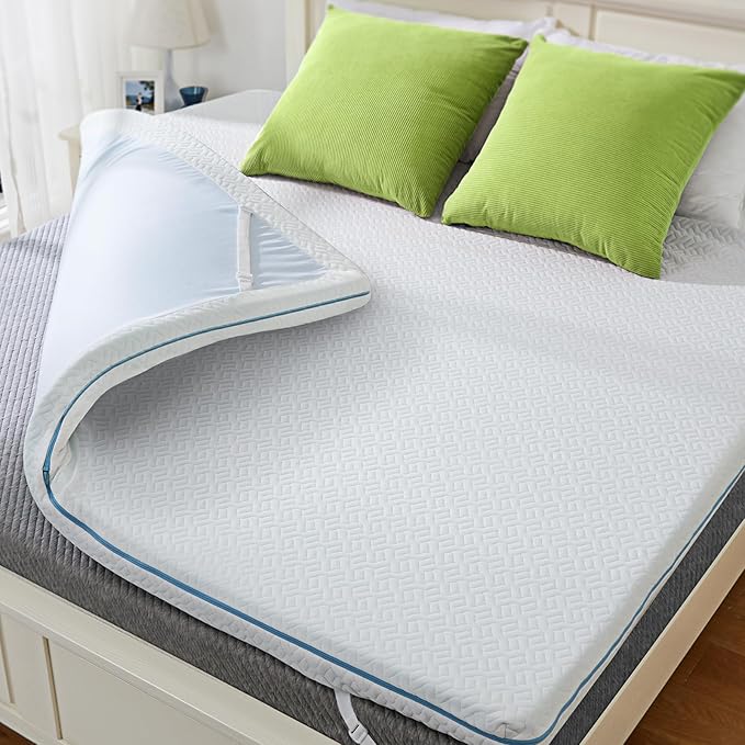 Dreamsmith King Size Mattress Topper - 3 Inch Cooling Gel Memory Foam Mattress Pad for Pressure Relief, Bed Topper with Removable Washable Soft Cover Non-Slip, CertiPUR-US & Oeko-Tex Certified