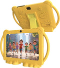 Kids Tablet 7 inch Android 12.0 for Toddler, 4GB RAM 32GB ROM Bluetooth IPS Screen Parental Control Dual Camera Shockproof Case for Educational Games (Yellow)