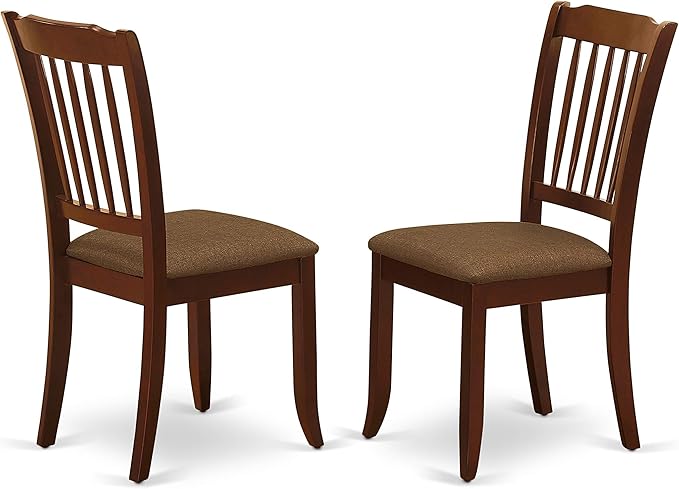 East West Furniture NODA5-MAH-C 5 Piece Dining Table Set for 4 Includes a Rectangle Kitchen Table with Butterfly Leaf and 4 Linen Fabric Kitchen Dining Chairs, 32x54 Inch, Mahogany