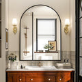Arch Bathroom Mirror, 24x36 inch Arched Bathroom Mirror/Wall Mounted Vanity Mirror - Arch Metal Frame Wall Mirror for Bathroom Bedroom Living Room, Black