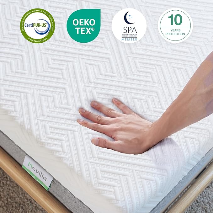 Novilla Mattress Twin, 8-Inch Gel Memory Foam Mattress for Pressure Relief, Enhanced Support & Plush Comfort, Twin Bed in a Box, Bliss