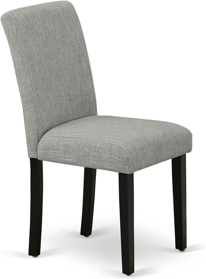 East West Furniture V696AB106-7 7 Piece Dining Set Consist of a Rectangle Dining Room Table with V-Legs and 6 Shitake Linen Fabric Upholstered Chairs, 36x60 Inch, Multi-Color