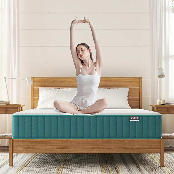 Firm Queen Mattress, 10 Inch Cooling-Gel Memory Foam & Pocket Spring Hybrid Mattress,Firm Feel,Queen Bed Mattress in a Box, CertiPUR-US Certified, Queen Size Mattress
