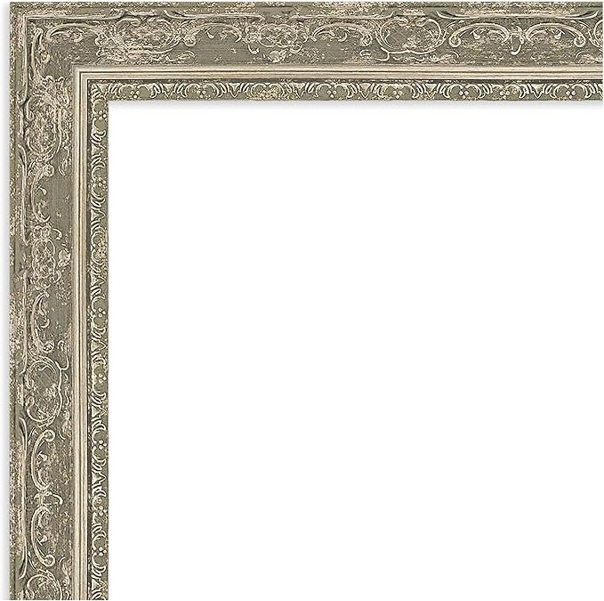 Amanti Art Bathroom Mirror for Over Sink, 29x41 Filigree Silver Rectangle Vanity Mirror, Large Traditional Frame, Hangs Horizonally and Vertically, Bathroom Wall Decor, Beveled Edge