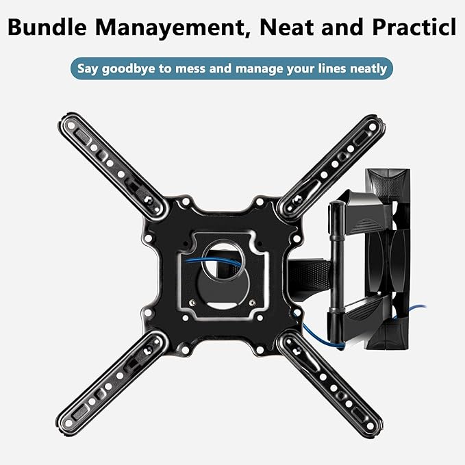 Full Motion Wall Mount for 32-60 Inch Screens, Swivel, Tilt & Extend, Articulating Mount Bracket for LED LCD OLED 4K Displays Up to 77 lbs, VESA 400x400, Space-Saving Adjustable Wall Mount