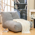 Bean Bag Chairs for Adults, Memory Foam Bean Bag Chair, Spacious Single Sofa, Ergonomic Support Reading Floor Sofa Chair with Filler, Comfy Cozy Beanbag Couch for Bedroom Living Room (Grey)