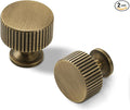 Antique Brass Cabinet Knob - Brush Gold Dresser Drawer Knob 2 Pack, Brass Handles for Bathroom Bedroom Closet Wardrobe,Furniture Hardware pulls