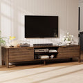 TV Stand for Living Room - up to 80 Inch TVs Mid Century Modern Entertainment Center with Storage and Adjustable Shelves, Media Console Table Walnut 70"