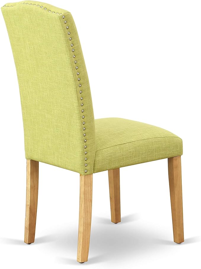 East West Furniture CAEN7-OAK-07 7 Piece Dining Table Set Consist of a Rectangle Kitchen Table and 6 Limelight Linen Fabric Parson Dining Chairs, 36x60 Inch, Oak
