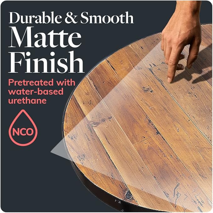 Reclaimed Wood Table Top - Rustic Recycled Wooden Piece Perfect for Signs, Kitchens, Dining and Coffee Table Tops (Reclaimed Wood Table Top with Metal Edge, 24" x 30")