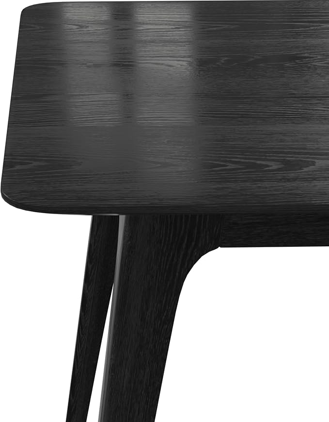 Christopher Knight Home Bengi Mid - Century Modern Dining Table for 4 People, Rubberwood Kitchen Table with Faux Wood Tabletop, Compact Rectangular Dinner Furniture for Dining Room, Black
