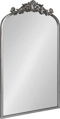 Kate and Laurel Arendahl Traditional Ornate Wall Mirror, 19 x 31, Antique Silver, Decorative Mirror with Baroque Inspired Detailing