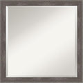 Amanti Art Grey Wall Mirror 23x23 Pinstripe Lead Grey Square Bathroom Mirror for Wall Decor Living Room, Medium Modern Wood Frame, Hangs Horizonally and Vertically, Bathroom Decor, Beveled Edge