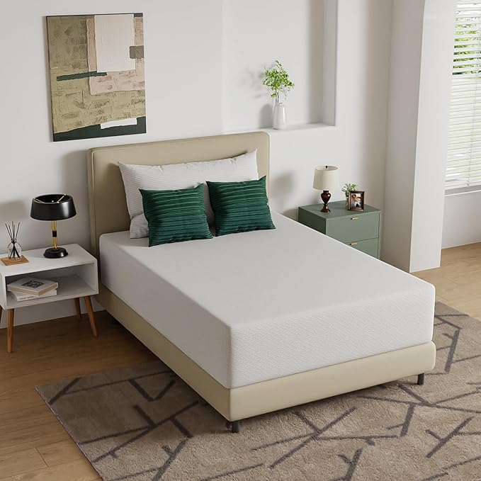 FDW | 14 Inch Full Mattress | Medium Firm | Gel Memory Foam Mattress | White | Bed in a Box, CertiPUR-US Certified | Pressure Relief, Cooling Ventilated Foam | Washable Removable Cover
