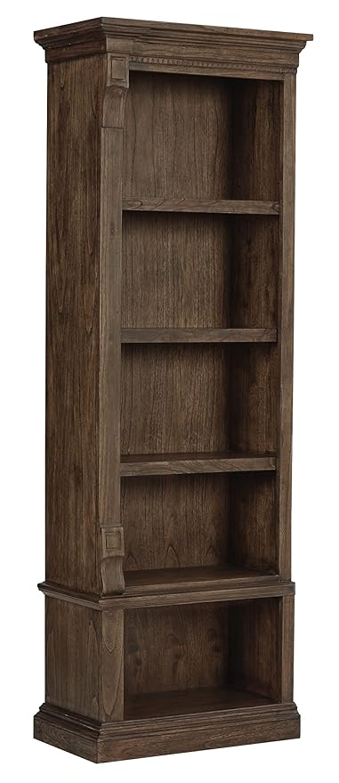 Hekman Wellington Estates Office Executive Left Bookcase - Solid Wood Bookshelf w/Adjustable Shelves & Floor Levelers, Classic Wooden Bookcase, Premium Office and Home Library Book Storage Furniture