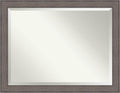 Amanti Art Grey Wall Mirror 35x45 Country Barnwood Rectangle Bathroom Mirror for Wall Decor Living Room, X-Large Rustic Farmhouse Wood Frame, Hangs Horizonally and Vertically, Bathroom Decor, Beveled