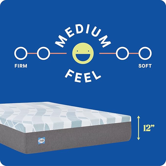 Sealy Dreamlife 12” Hybrid Mattress-in-a-Box, Twin XL, SealyComfort Gel Memory Foam, SealyResponsive Encased Coils, Surface-Guard Technology