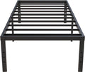 18 Inch Twin XL Bed Frames, Metal Platform Twin XL Bed Frame with High Storage, Eassy Assembly 2,500 Lbs Heavy Duty Bedframes, Black