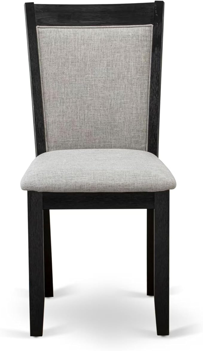 East West Furniture V697MZ606-5 5 Piece Dining Table Set for 4 Includes a Rectangle Kitchen Table with V-Legs and 4 Shitake Linen Fabric Parson Dining Chairs, 40x72 Inch, Multi-Color