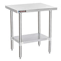 DuraSteel 30x24 Small Stainless Kitchen Island - NSF Outdoor Grill Work Station with Under Shelf - Metal Microwave Stand - For Laundry Room, Kitchen, Garage, Restaurant