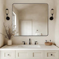 ANDY STAR Black Bathroom Mirrors for Over Sink, 36x40 Inch Matte Black Mirror for Bathroom, Rectangle Metal Vanity Mirror for Wall-Modern Clean Design with Superior Stainless Steel Frame