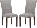 COLAMY Upholstered Parsons Dining Chairs Set of 2, Fabric Dining Room Kitchen Side Chair with Nailhead Trim and Wood Legs - Boho