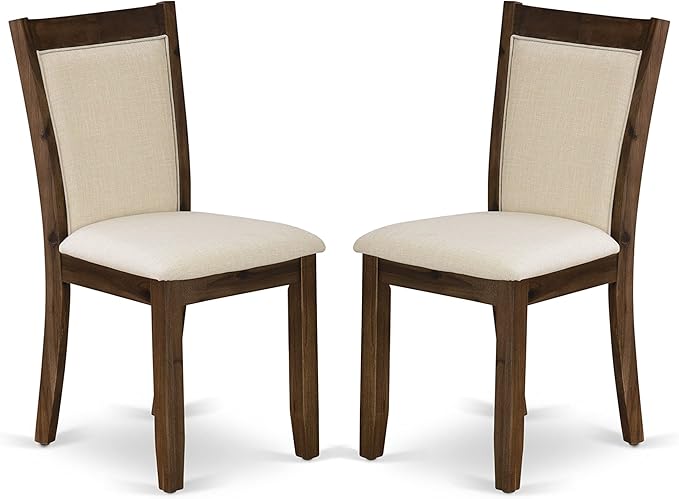 East West Furniture X777MZN32-7 7 Piece Kitchen Table Set Consist of a Rectangle Dining Table with X-Legs and 6 Light Beige Linen Fabric Parson Dining Chairs, 40x72 Inch, Multi-Color