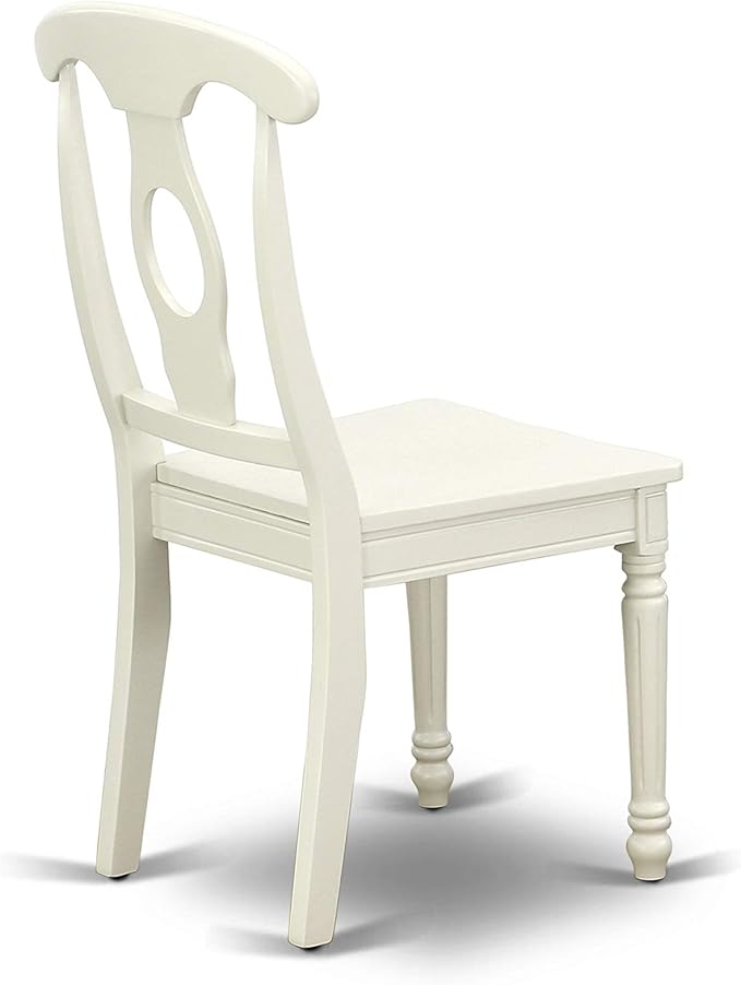 East West Furniture DOKE9-LWH-W 9 Piece Dining Set Includes a Rectangle Dining Table with Butterfly Leaf and 8 Kitchen Chairs, 42x78 Inch, Linen White