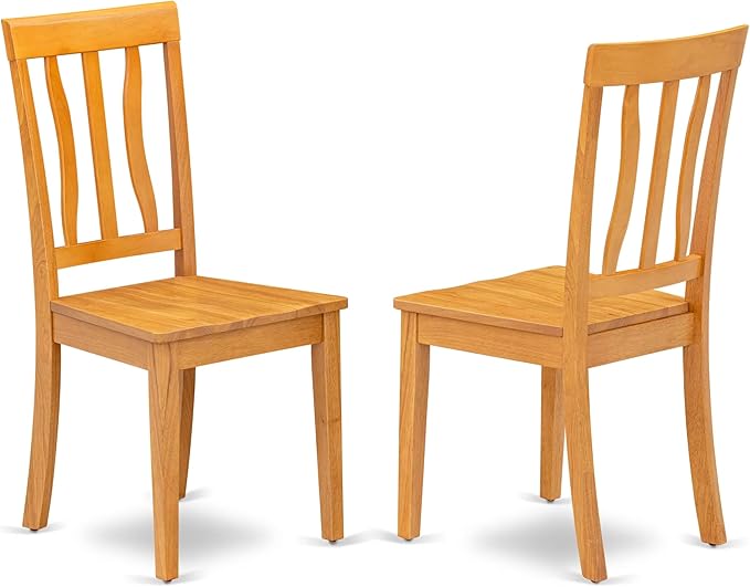 East West Furniture NDAN3-OAK-W 3 Piece Dining Room Furniture Set Contains a Rectangle Dining Table with Dropleaf and 2 Wood Seat Chairs, 30x48 Inch, Oak