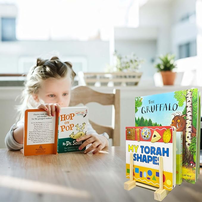 2 Pcs Wooden Kids Bookshelf,Toddler Book Display Shelves Children Book Rack Suitable Kids Rooms, Nursery & Classroom,Mini Bookshelf, Desktop Shelf