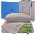 Kickoff Viscose Bamboo Sheets King Size 4-pc 100% Organic Bamboo Viscose Bed Cooling Sheets King Size Set Cool Bedding for hot Sleepers Sheet, Flat, Fitted, Pillowcases (Grey Mist,K)