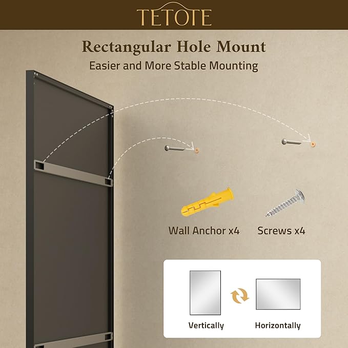 TETOTE Black Bathroom Mirror 20" x 30" Matte Black Rectangle Beveled Framed Bathroom Vanity Mirror for Over Sink, Tempered Glass, Shatterproof, Stronger Frame, Modern Farmhouse Bedroom, Entryway