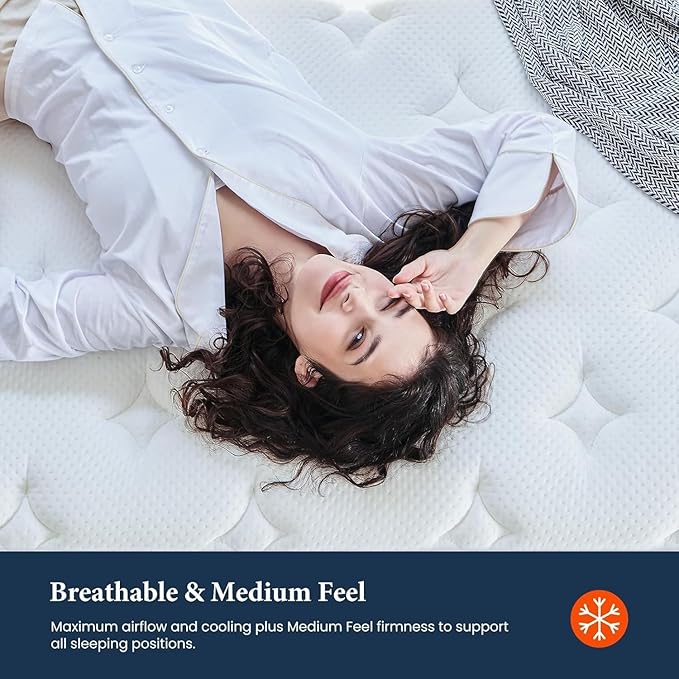 Coolvie 14 Inch California King Mattress, Hybrid Cal King Mattresses in a Box, Medium Firm Feel, 4 Layer Premium Foam with Pocket Springs with Fiberglass Free, Best Mattress in a Box