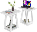 End Tables Living Room Set of 2. Side Tables Living Room. Side Table Beside Sofa. Modern End Table for Home. White End Tables Set of 2