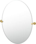 Gatco 4239LG Latitude II Oval Mirror Brushed Brass, 32 H x 28.5 W