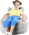 Bean Bag Chair for Kids with Plush Faux Fur Cover, 2.5FT Memory Foam Filled Bean Bag for Teens & Kids, Lazy Sofa for Living Room/Bedroom/Dorm, Rabbit-Ears Design