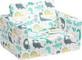 ALIMORDEN 2-in-1 Flip Out Cuddly Sherpa Toddler Couch, Convertible Sofa to Lounger, Dinosaur
